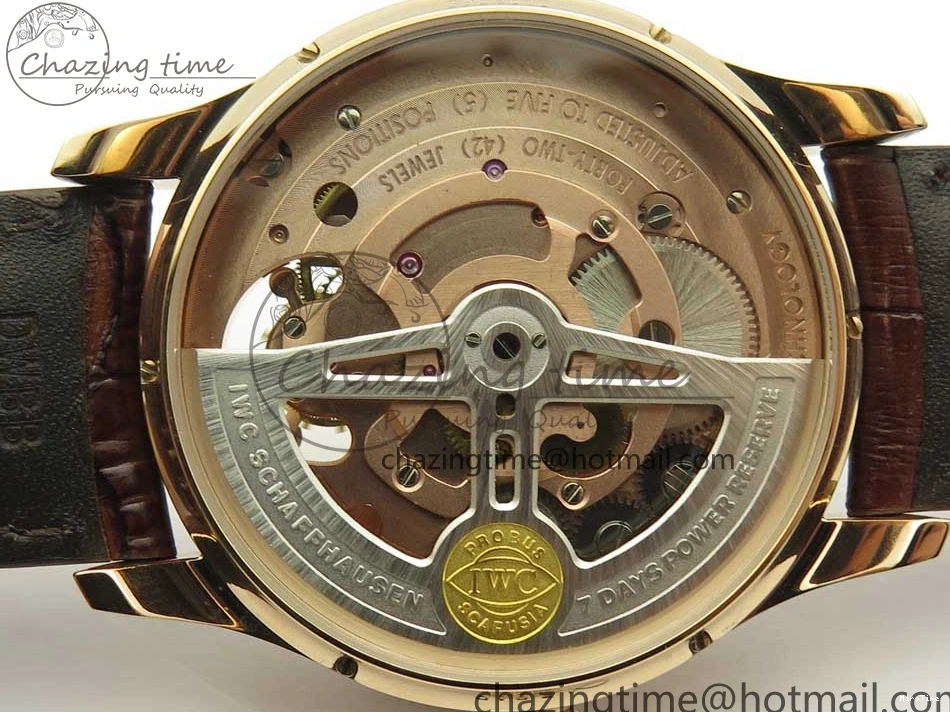 MIROTIME 0514 Portuguese Tourbillon IW5046 RG ZF Best Edition White Dial on Brown Leather Strap UrbanStyle 7144